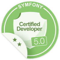 Badge de la certification Symfony 5